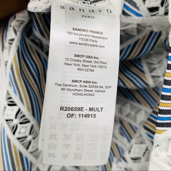 New Sandro Paris Short Lace Shirt Dress collar 40 - Picture 8 of 12